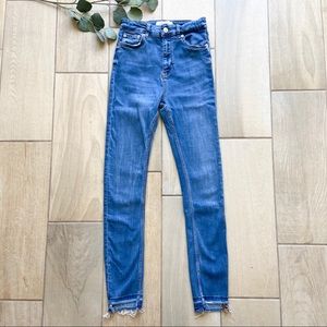 Zara Woman Premium Denim Collection Raw Hem Skinny